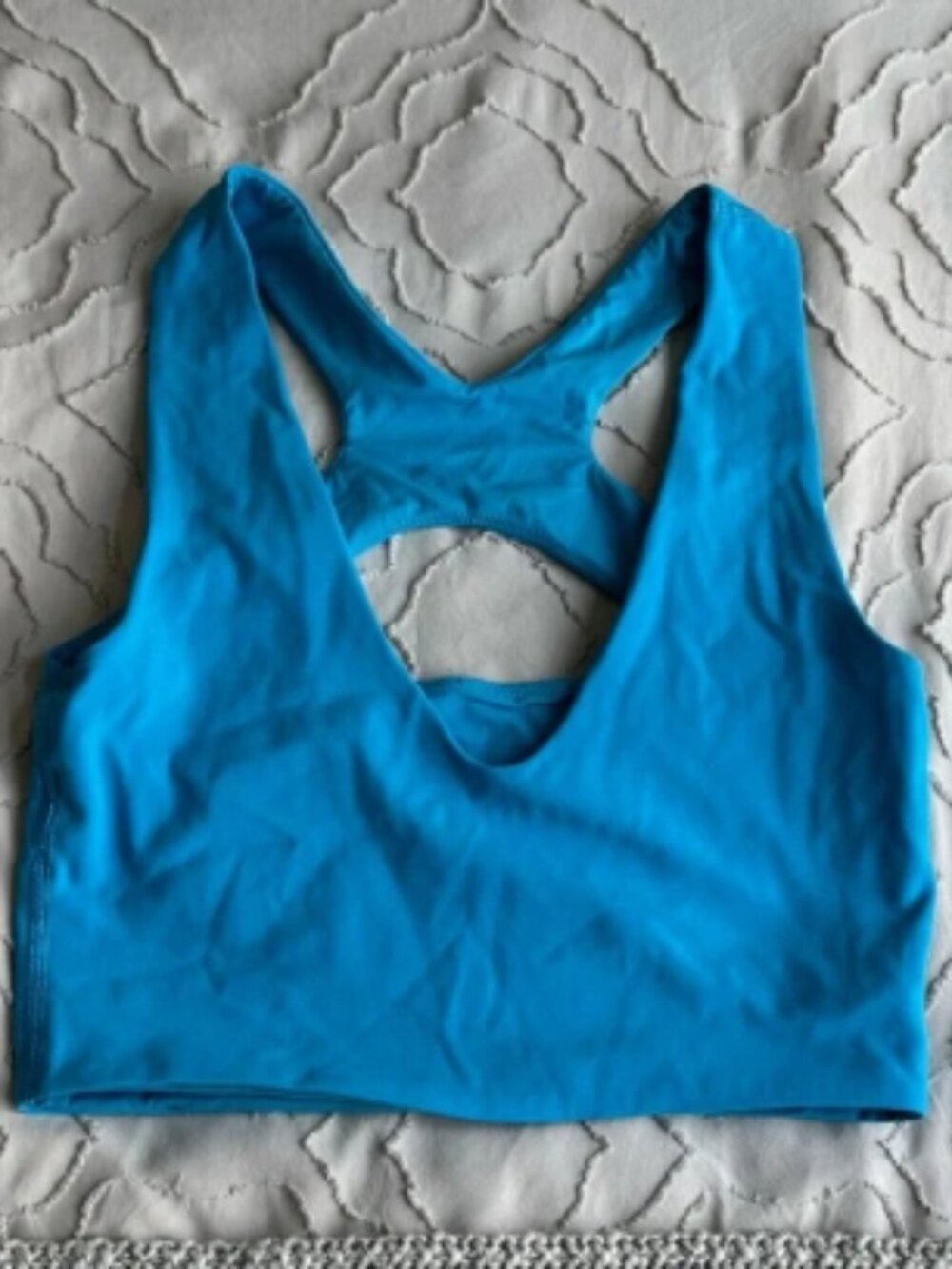 Lululemon Bend This Scoop and Cross Bra Kayak Blue